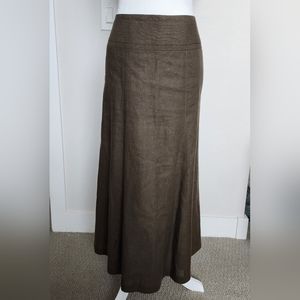 NWT Talbots Linen Skirt Brown sz 14